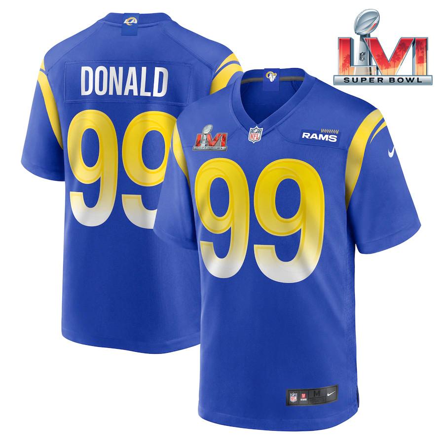 Men's Aaron Donald Royal Super Bowl LVI Bound Limited Jersey