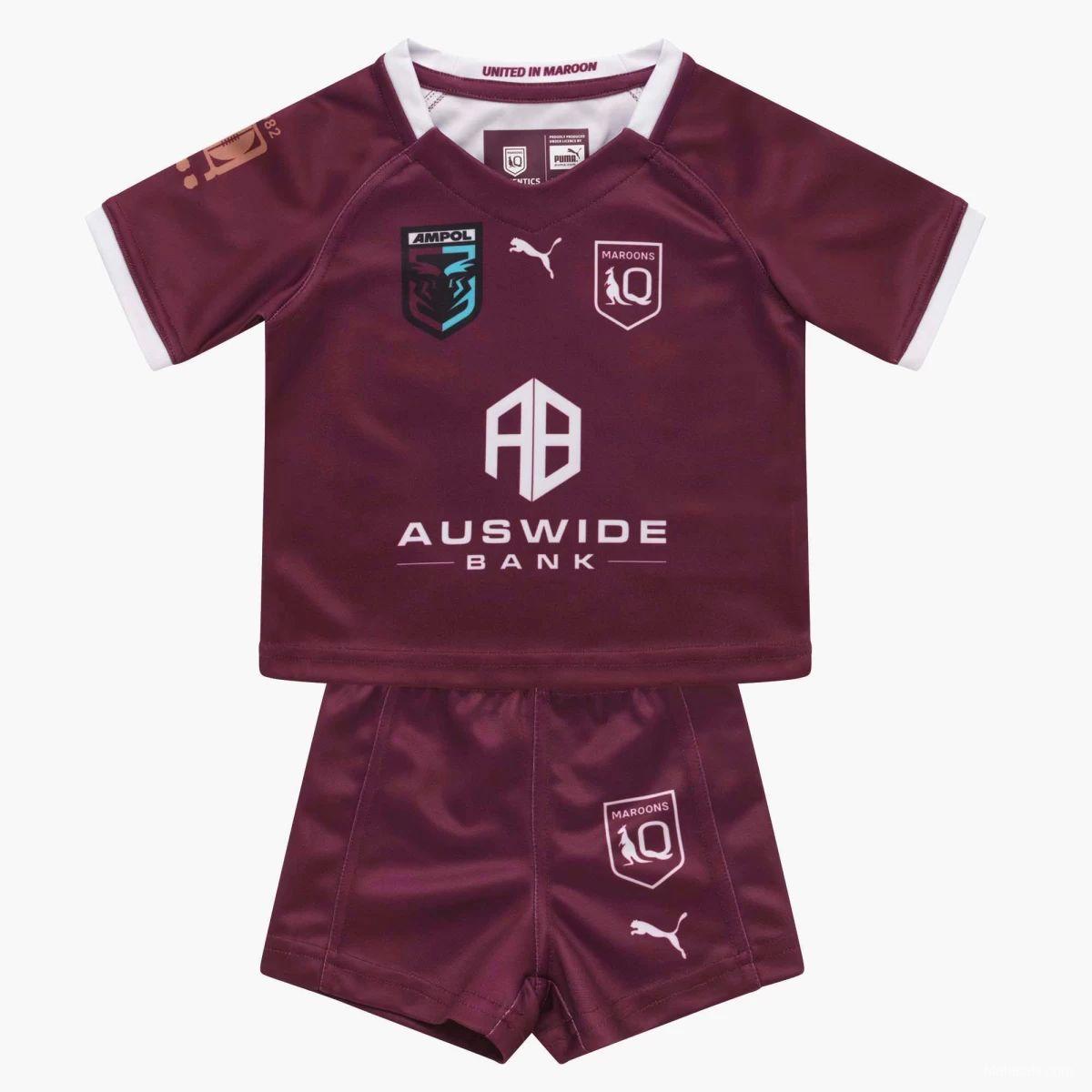 Kids QLD Maroons 2022 Home Rugby Kit