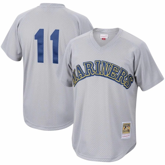 Men's Edgar Martinez Charcoal Cooperstown Collection Mesh Batting Practice Throwback Jersey
