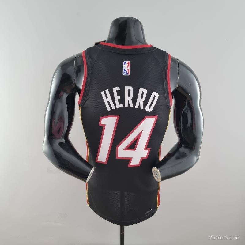 75th Anniversary Miami Heat HERRO#14 Black NBA Jersey