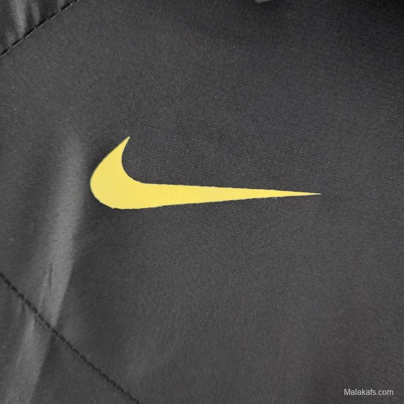 2022 Brazil Black Full Zipper Windbreaker