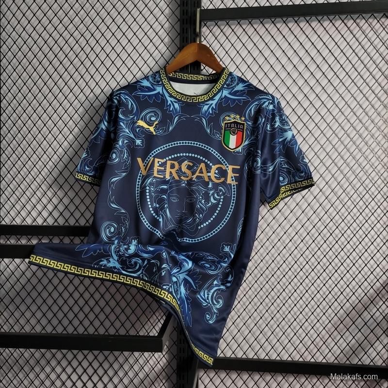 Italy 22/23 X Versace Edition Blue Jersey