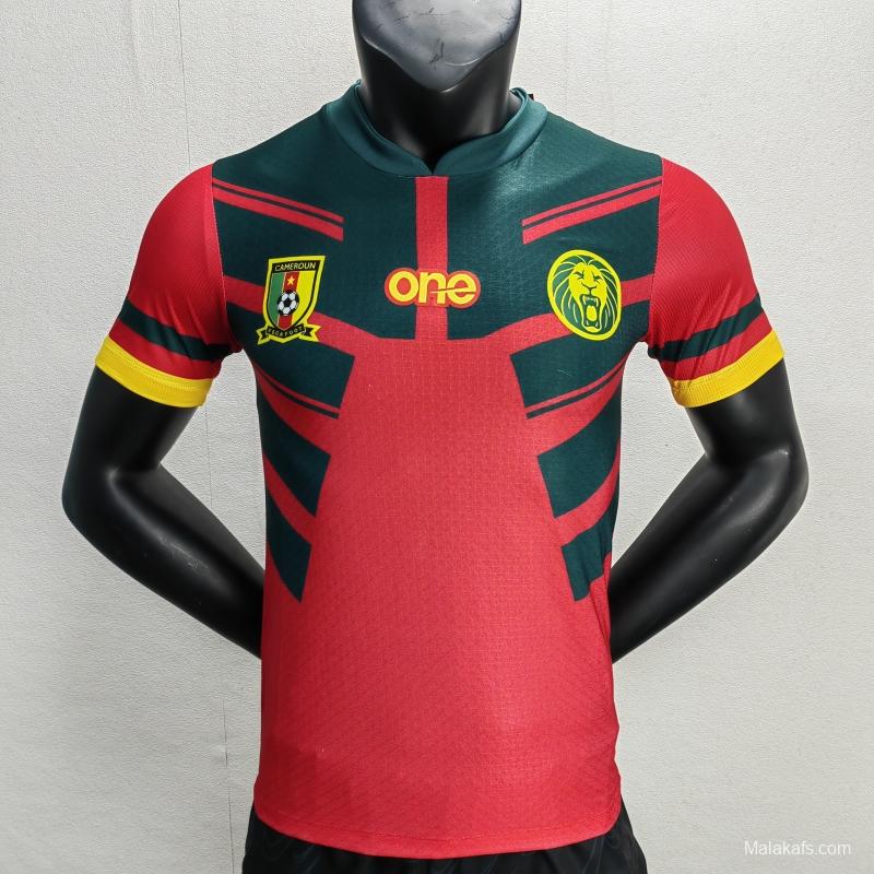 Cameroon 2022 Away Jersey Player Version Red