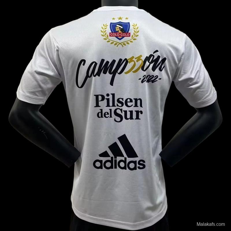 22/23 COLO COLO White Champions T-Shirts