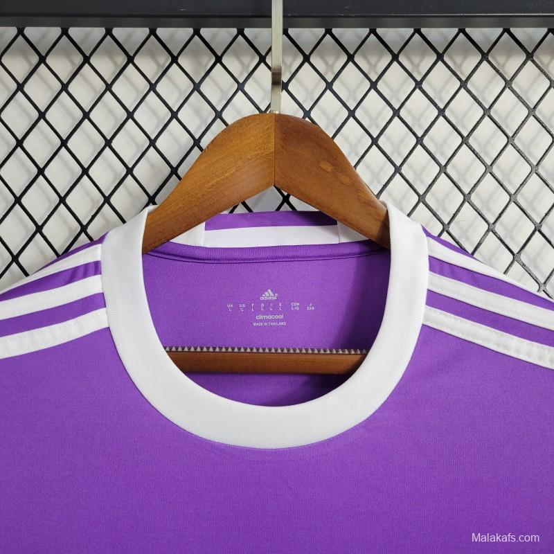 Retro Long Sleeve Real Madrid 17/18 Away Purple Jersey