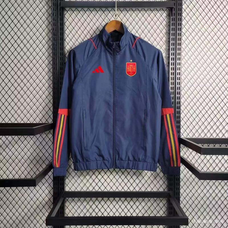 2023 Spain Navy Windbreaker