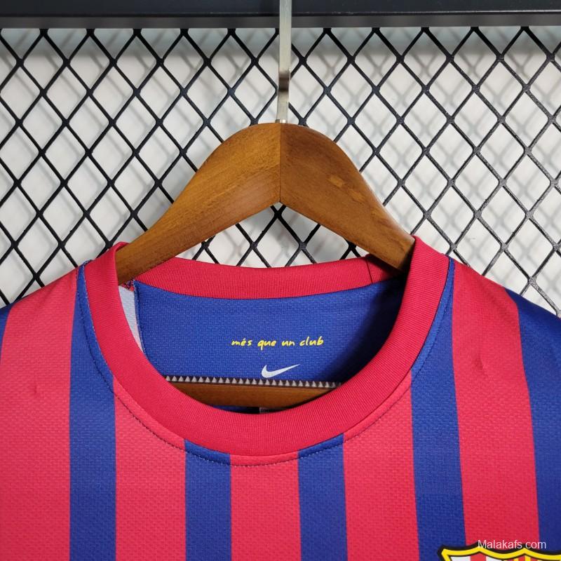 Retro Long Sleeve 11-12 Barcelona Home Soccer Jersey