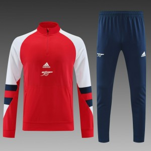 23/24 Arsenal Red/White Half Zipper Jacket+ Pants