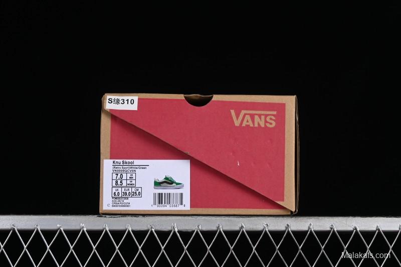 Vans Classics Knu Skool White Green Chunky Tongue Retro Sneakers - VN0009QCV0N