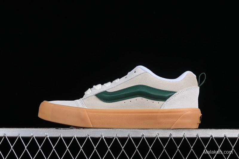 Vans Knu-Skool VR3 Lx Low-Top Retro Sneakers in Grey Green with Gum Sole - VN000CS0DWM