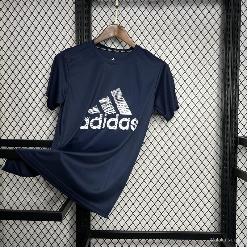 2024 Adidas  Royal Blue Cotton T-shirt #1033