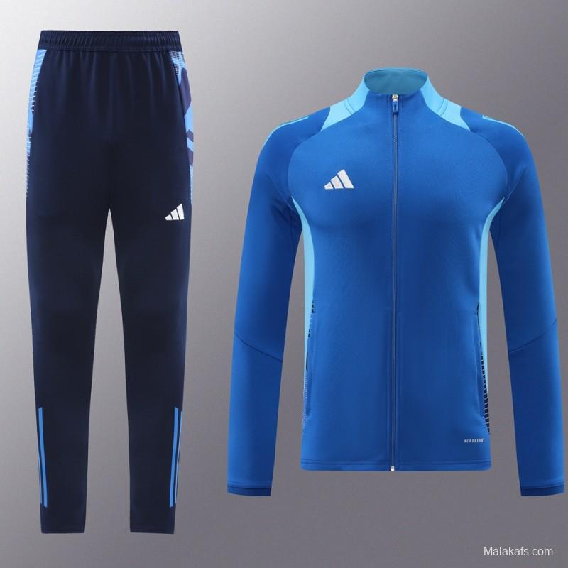 24/25 Adidas Blue Full Zipper Jacket +Long Pants