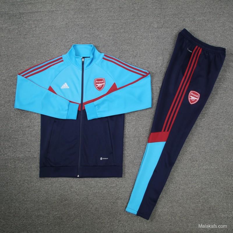 24/25 Arsenal Black/Blue Full Zipper Jacket +Long Pants