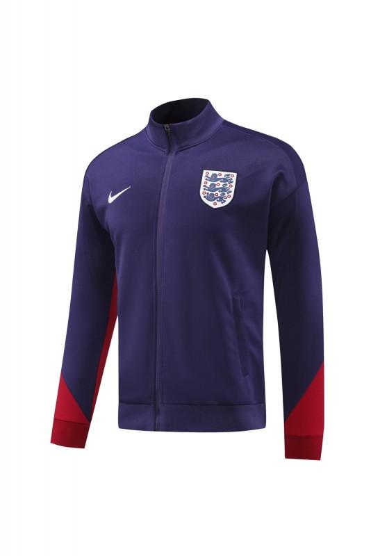 2024 England Navy Full Zipper Jacket +Long Pants