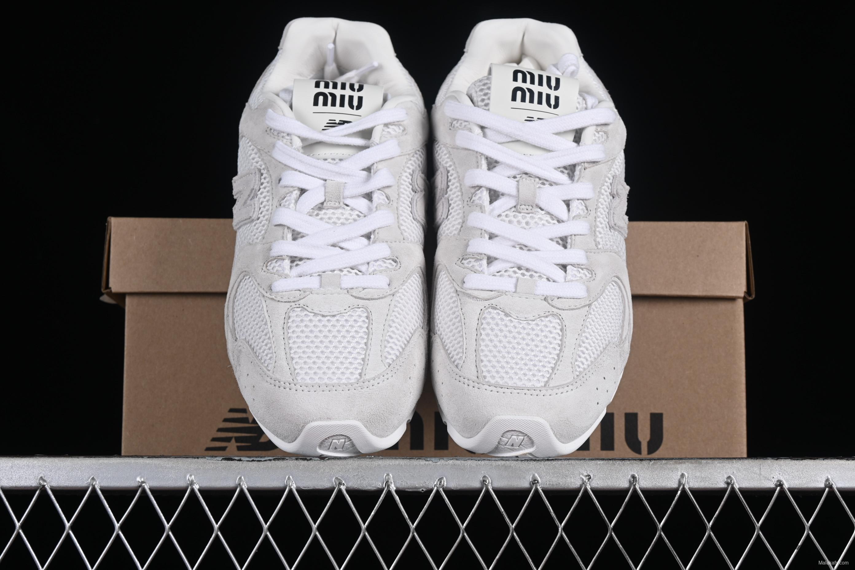 MiuMiu x New Balance 530 Series Low-Top Classic Retro Casual Running Shoes - 55655 White