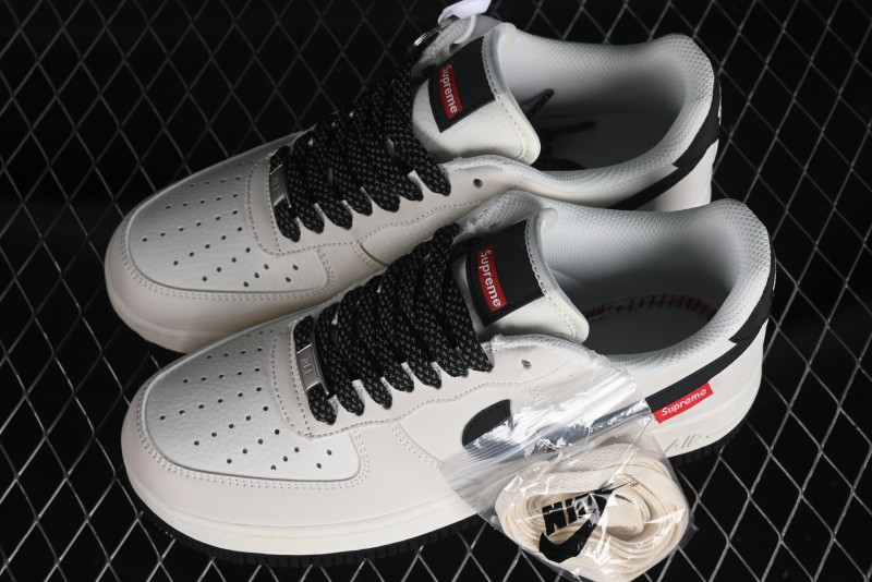 Supreme x Nike Air Force 1 '07 Low Casual Skate Shoes with Zoom Air Cushion - HD1968-009