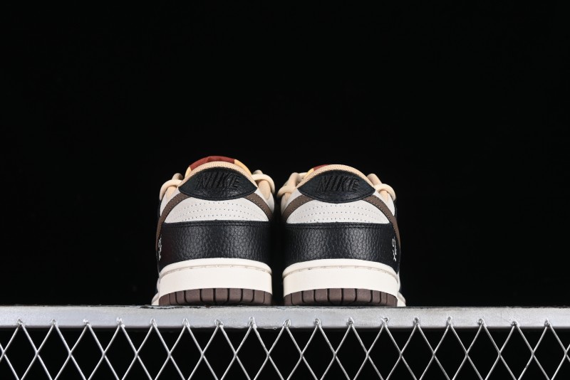 Nike Dunk Low "Mars Stone" Witch Puppet Themed SB Lace-Up Low-Top Casual Sneakers in Black/Mocha Brown - DR9704-200