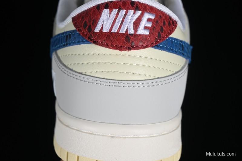 Nike SB Dunk Low UN Collaboration - Blue Dragon Scale Anniversary High-End Custom Low-Top Casual Skate Shoes - FC2025-302