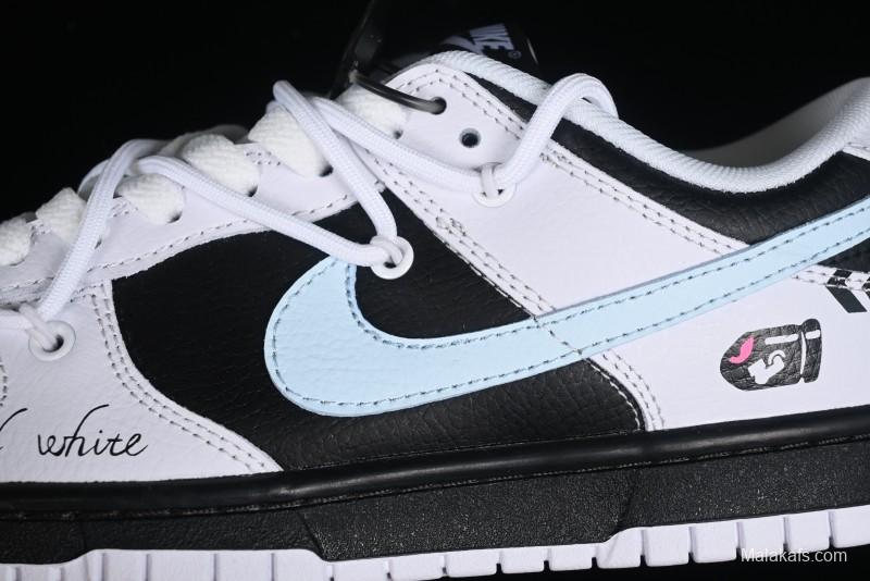 Nike Dunk Low Reverse Panda Graffiti Color SB Lace-Up Low-Top Casual Skate Shoes - FD9064-011