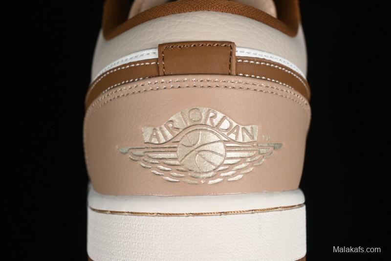 Nike Air Jordan 1 Low AJ1 Khaki Yellow Low-Top Casual Lifestyle Sneakers - HF5753-221