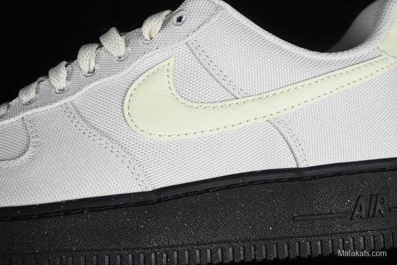 Nike Air Force 1 '07 Low White Black Canvas Casual Sneakers - FJ4160-002