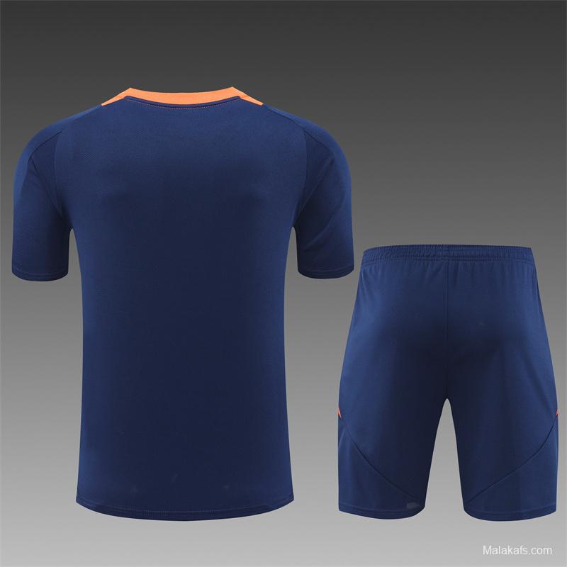 24/25 Manchester United Navy Short Sleeve Jersey+Shorts