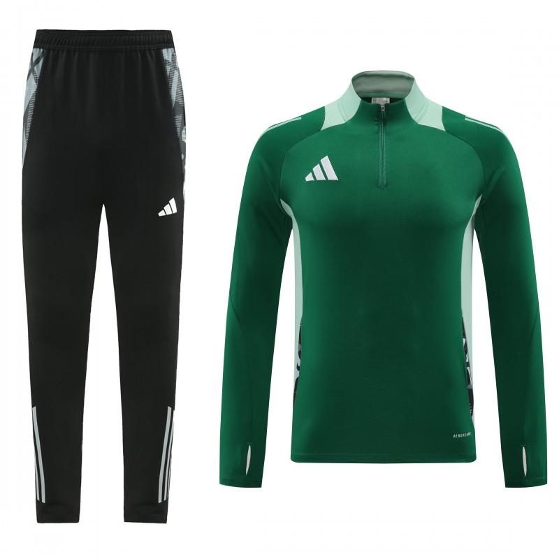 2024 Adidas Green Half Zipper Jacket +Long Pants