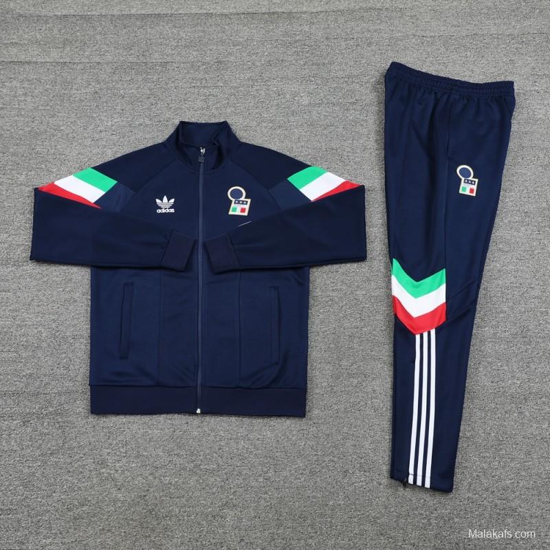 2024 Italy Blue Full Zipper Jacket +Long Pants