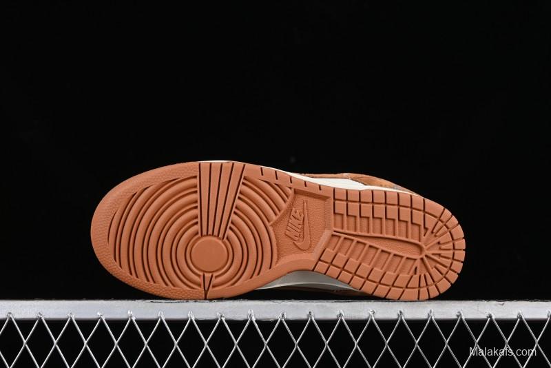 Nike SB Dunk Low LV Collaboration - Beige Brown Swoosh Anniversary High-End Custom Low-Top Casual Skate Shoes - XD6188-030