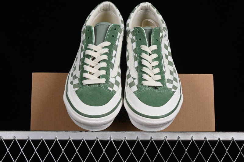 Vans Old Skool Reissue 136 Checkerboard Green Retro Canvas Shoes - VN000MT6V0N