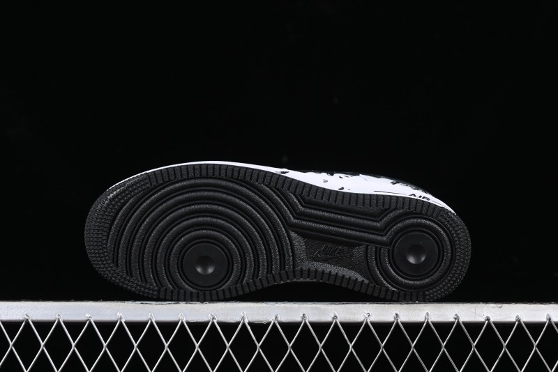 Nike Air Force 1 '07 Low Casual Sneakers with Black and White Graffiti Panda Design - DH7561-222