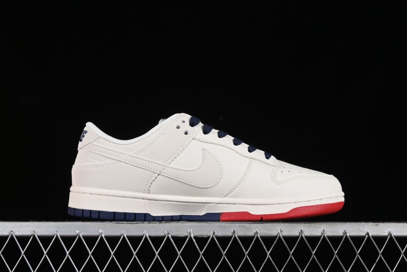Nike SB Dunk Low LV Collaboration - Beige Red Blue Dual Color Anniversary High-End Custom Low-Top Casual Sneakers - XX2025-333