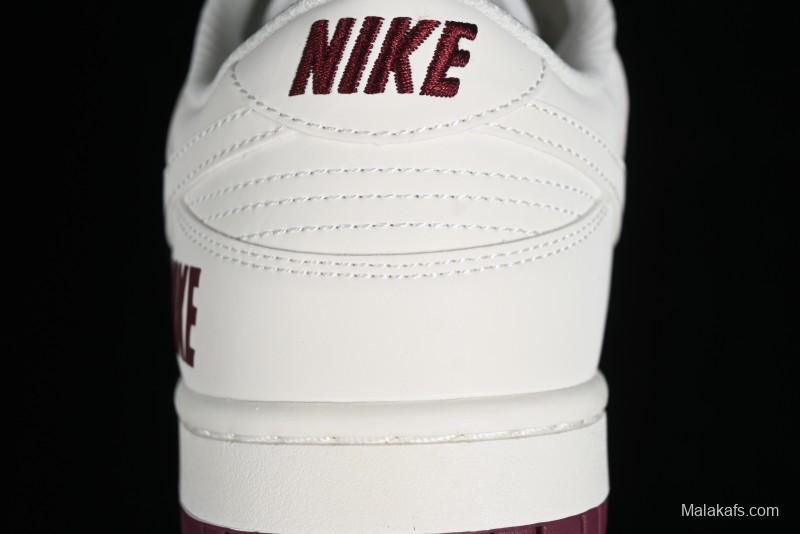Nike SB Dunk Low Collaboration Three Swooshes Rice Wine Red Color Low-Top Casual Skateboarding Shoes - NK5639-322