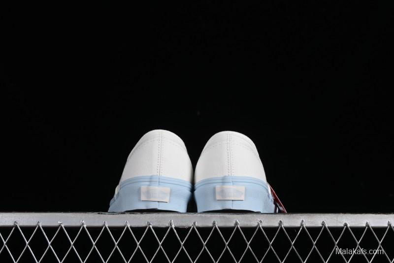 Vans Authentic White Blue Canvas Skate Shoes - VN0009PVEAK