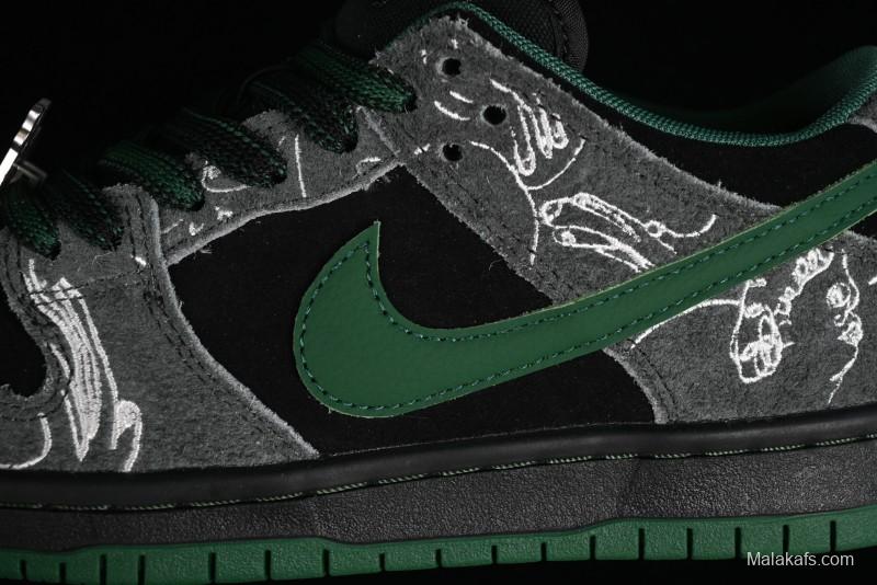 Nike There Skateboards x Nike SB Dunk Low Graffiti Art Style Collaboration SB Low Top Casual Skate Shoes - HF7743-001
