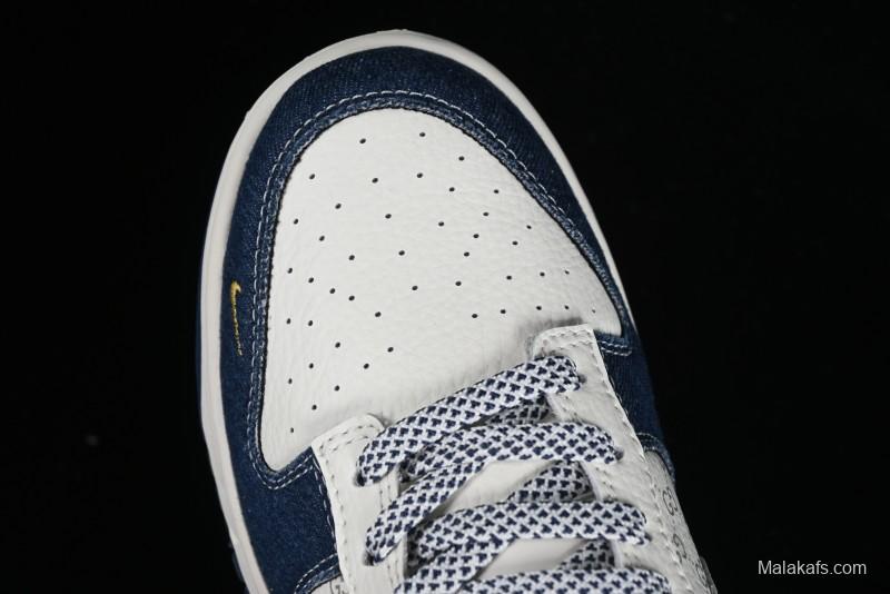 Nike SB Dunk Low Gucci Collaboration - Denim with Light Blue Swoosh Anniversary High-End Custom Low-Top Casual Sneakers - FC1688-141