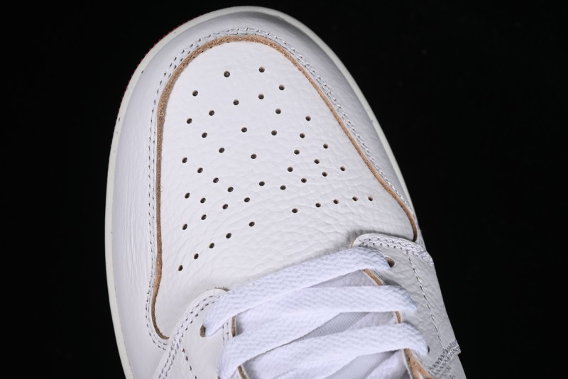 Nike Air Jordan 1 Mid Basketball Shoes in White/Orange/Red - FJ3458-160