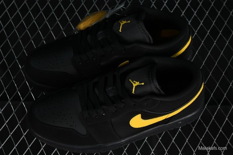 Nike Air Jordan 1 Low AJ1 Black Gold Hook Casual Sneakers - 553558-071