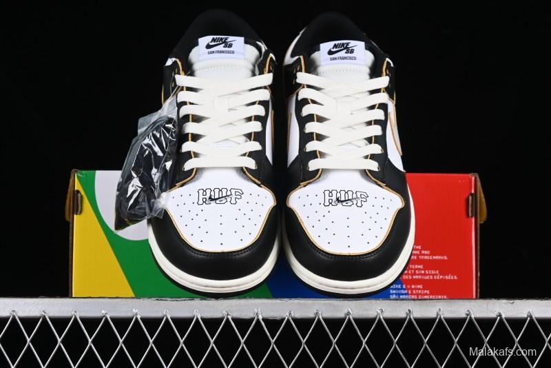 Nike HUF x SB Dunk Low "San Francisco" Black White Panda Skateboarding Shoes - FD8775-001