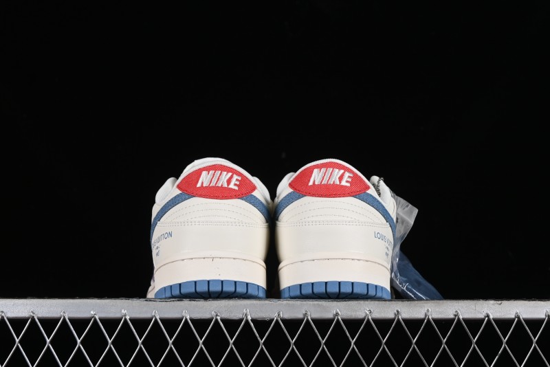 Nike SB Dunk Low LV Collaboration - Beige Blue Chanel Style Anniversary High-End Custom Low-Top Casual Sneakers - XX2025-323