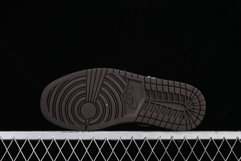 Nike Air Jordan 1 Low LV Collaboration Sneakers - Classic Monogram Swoosh in Off-White - WG8850-004