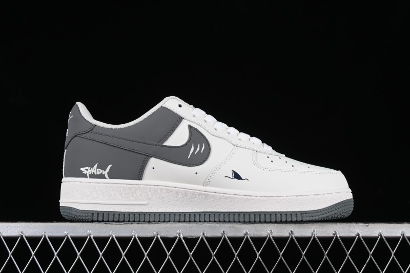 Nike Air Force 1 '07 Low "SHARK" Casual Sneakers with Full-Length Air Cushion - DB3301-220