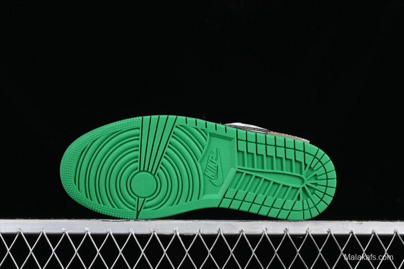 Nike Air Jordan 1 Low Retro Basketball Shoes with Panda Mischief Pioneer Rider Design - 553558-065