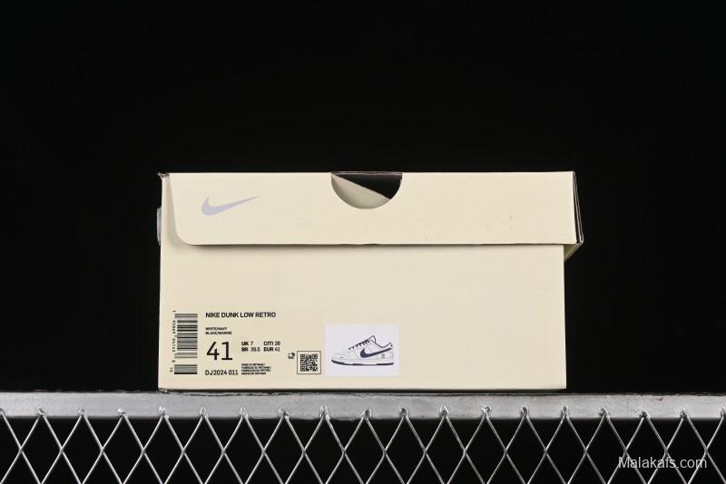 Nike SB Dunk Low OFF-WHITE Collaboration - Beige Navy Swoosh Anniversary Custom Low-Top Casual Skate Shoes - DJ2024-011