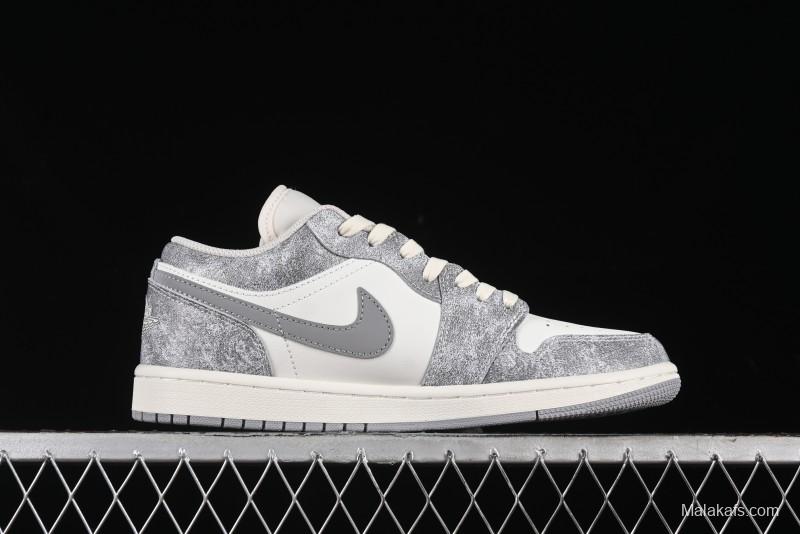 Nike Air Jordan 1 Low AJ1 The North Face Collaboration - Rock Gray High-End Custom Retro Basketball Shoes DC2024-023