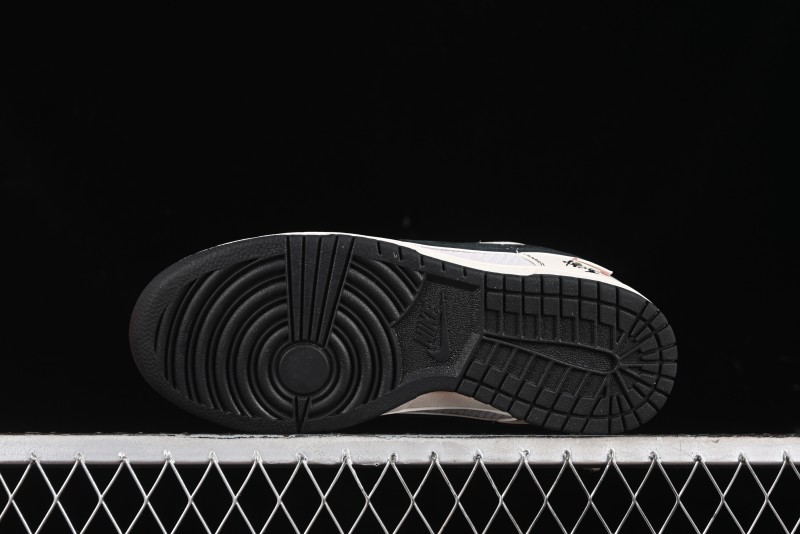Nike SB Dunk Low Black Wukong Series - Beige Grey Black Swoosh Anniversary Custom Low-Top Casual Skate Shoes - SJ1089-014