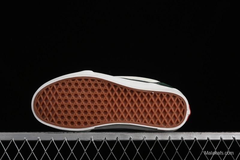 Vans Knu-Skool High Street American Retro Canvas Skate Shoes in Black Green - VN000CSQW3Z