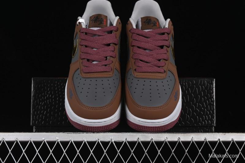 Nike Air Force 1 '07 Low Sun Black Myth Wukong Themed Casual Sneakers - CW2288-111