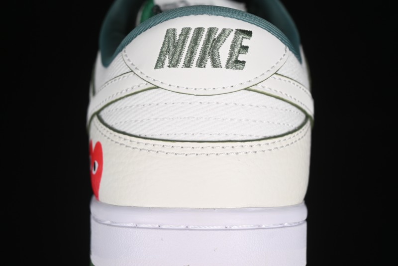 Nike SB Dunk Low Comme des Garçons Collaboration - Woven Beige White Swoosh Anniversary Custom Low-Top Casual Skate Shoes - KK1888-010
