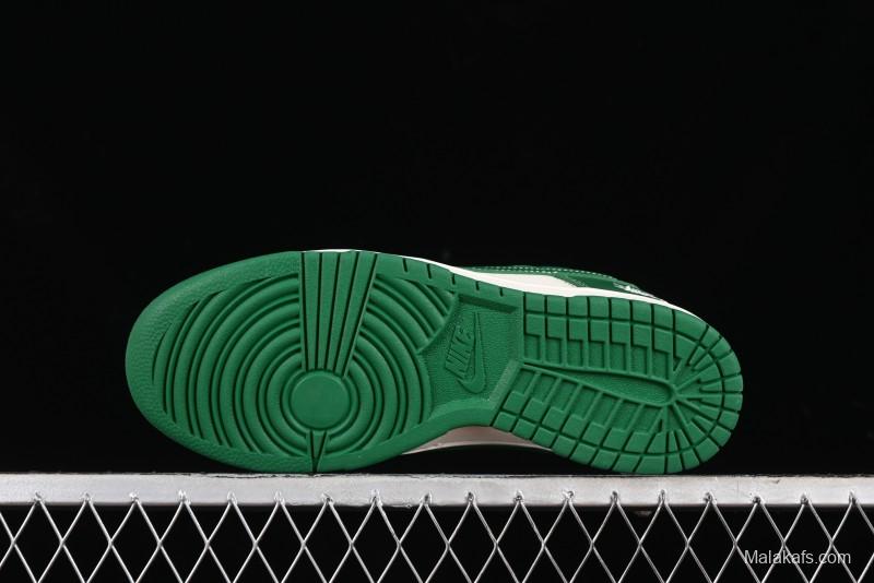Nike SB Dunk Low Stussy Collaboration - Dark Green Anniversary Custom Low-Top Casual Skate Shoes - BB9898-005